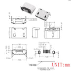10PCS Micro USB 2P 5P Jack Charging Port Plug Dock Charger DIP SMD For Phone Tabletels Speakers Etc Port Socket Power Connector
