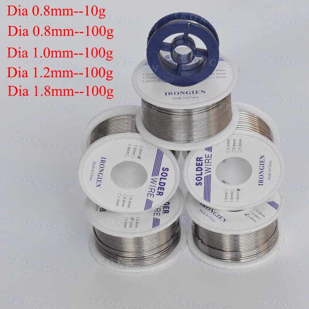 10g 100g Soldering Wire Mixed Tin Rosin Core Flux 2.0% Dia 0.8/1/1.2/1.8mm No-clean Solder Welding Wire For Electrical Soldering