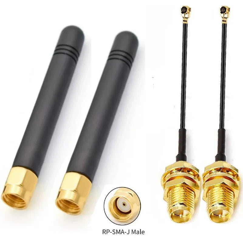 2.4GHz 5.8GHz Dual Band WiFi Antenna  3dbi Rubber Antennae RP SMA Connector for USB Adapter Network Router Mini PCI Card  Camera
