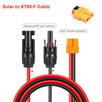 XT90 to Solar Connector Cable 10AWG XT60 Male to Female Silicone Extension Cable For Remote Battery Solar Portable Power Station