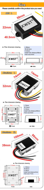 9-36V to 12V DC Voltage Converter Boost Buck Regulator 1-30A Power Inverter Adapter CE Certified for LED Lights