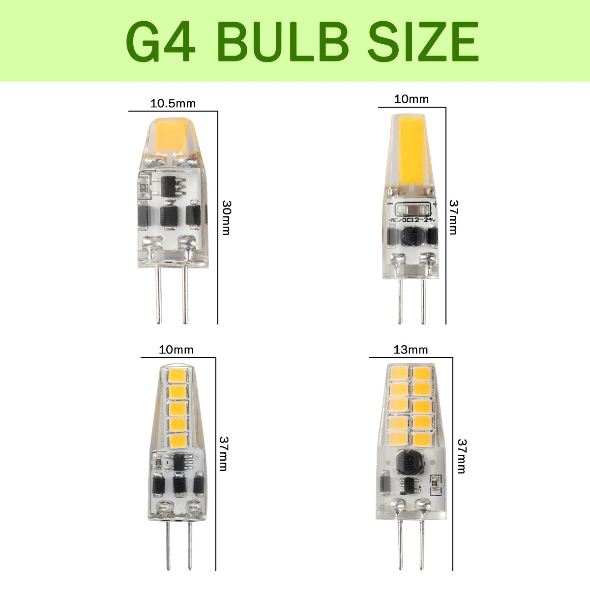 2pcs Mini G4 12V 24V LED Lamp Dimmable Light 3W COB Bulb AC DC 12V Lampada COB 360 Beam Lampada G4 COB Lights Replace Halogen
