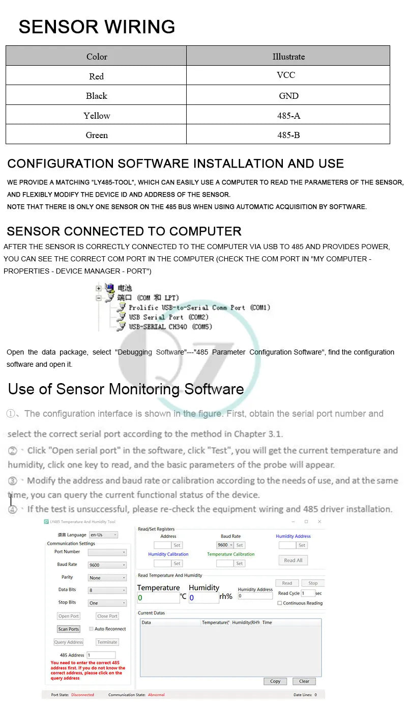 Probe temperature and humidity transmitter RS485 Modbus-RTU SHT30 SHT35 industrial grade high-precision WaterProof sensor 5-24V