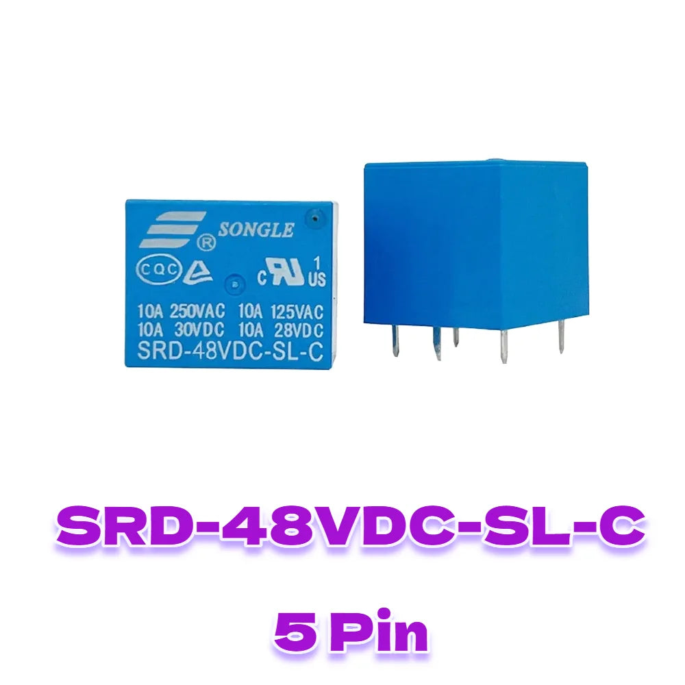 5 Pieces Power Relays SRD-03VDC 05VDC 06VDC 09VDC 12VDC 18VDC 24VDC 48VDC-SL-A SL-C T73 7A 10A 15A 4Pin 5Pin for Electronics