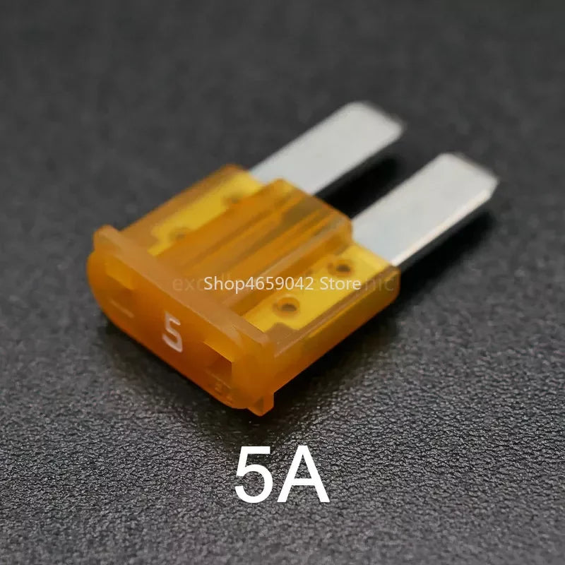 50/10pcs Mini M2 Car Fuse Long Foot Insert 5A 7.5A 10A 15A 20A 25A 30A 32V Micro 2 Long Foot Auto Fuse Electric