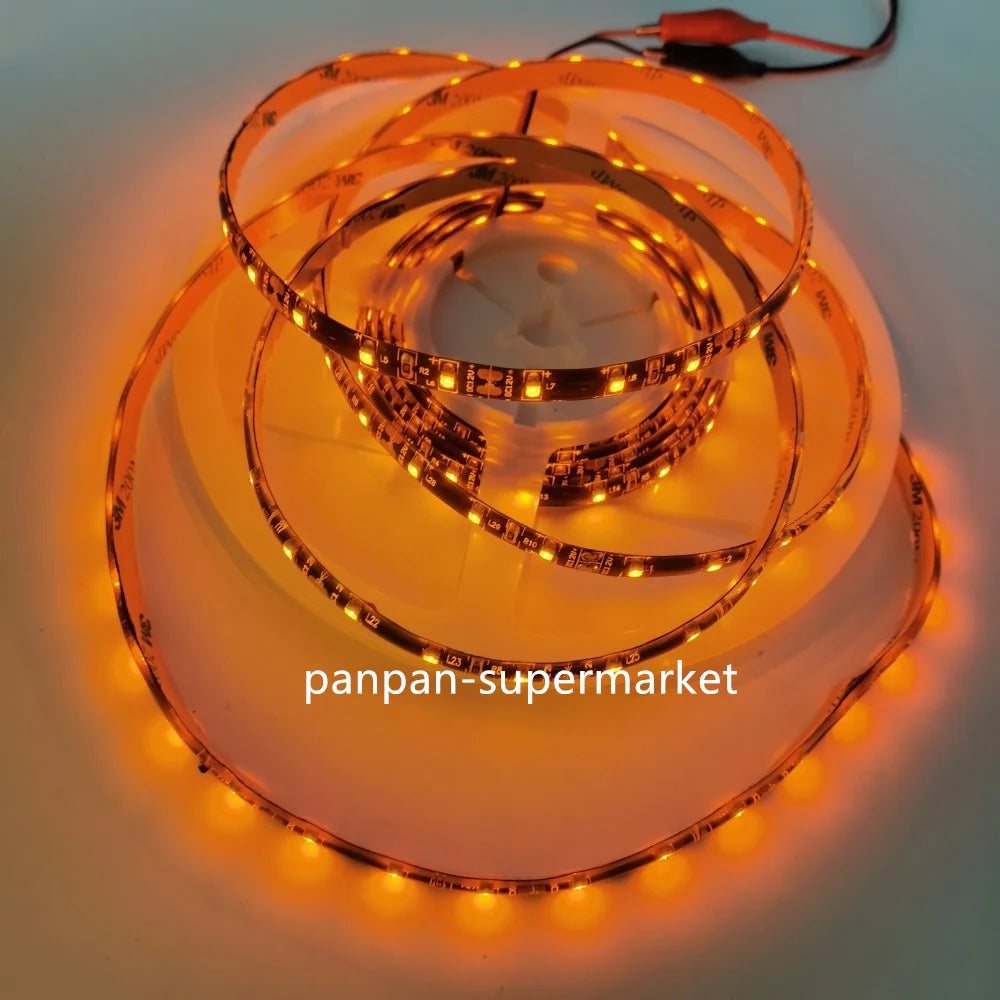 LED Strip Light 600nm True Orange SMD 5050 3528 Strip Ribbon Diode Tape Rope Lights 1m/5m 12V Flexible Strip String Lamp