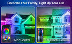 150FT Permanent Outdoor Lights, Outdoor Christmas Lights, Smart RGB App Control with 60 LEDs, LED Eaves Lights IP67 Waterproof, House Roof Outdoor Lighting for Party, Daily, Halloween, Garden