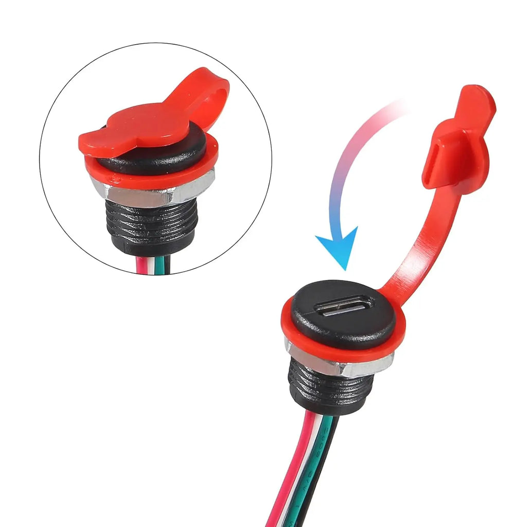 10pcs Type-C Female Socket Connector Waterproof Jack Female Charging Port 3A USB-C Charger Plug Socket(4pin Without Terminal)