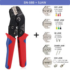Crimping Tools SN-58B Pliers Interchangeable Jaw For XH2.54/DuPont2.54/2.8/4.8/6.3/ Non-Insulated/Ferrule Terminals Ratcheting