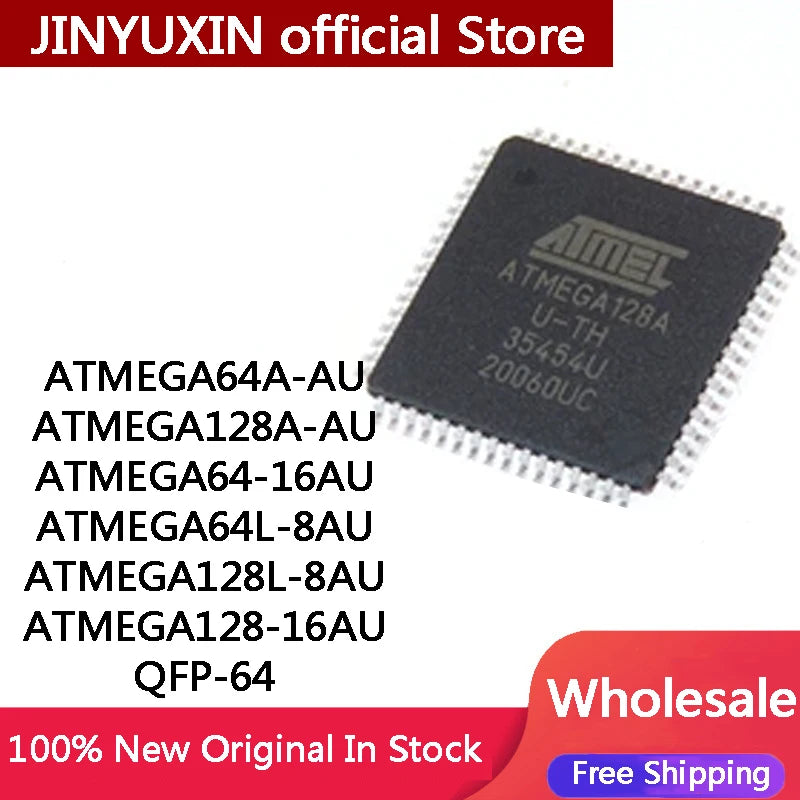 5-100Pcs ATMEGA128A TQFP-64 ATMEGA128A-AU ATMEGA128A-AUR AVR microcontroller IC Chip In Stock Wholesale