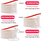 220V Dimmable COB LED Neon Strip Light 288Leds/M IP67 With Switch/Dimmer EU Plug Flexible Adhesive Tape for Home Garden Lighting