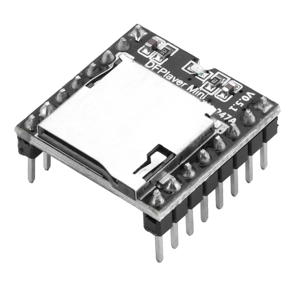YX5200 DFPlayer Mini MP3 Player Module MP3 Voice Decode Board Supporting TF Card U-Disk IO Serial Port AD Compatible for Arduino