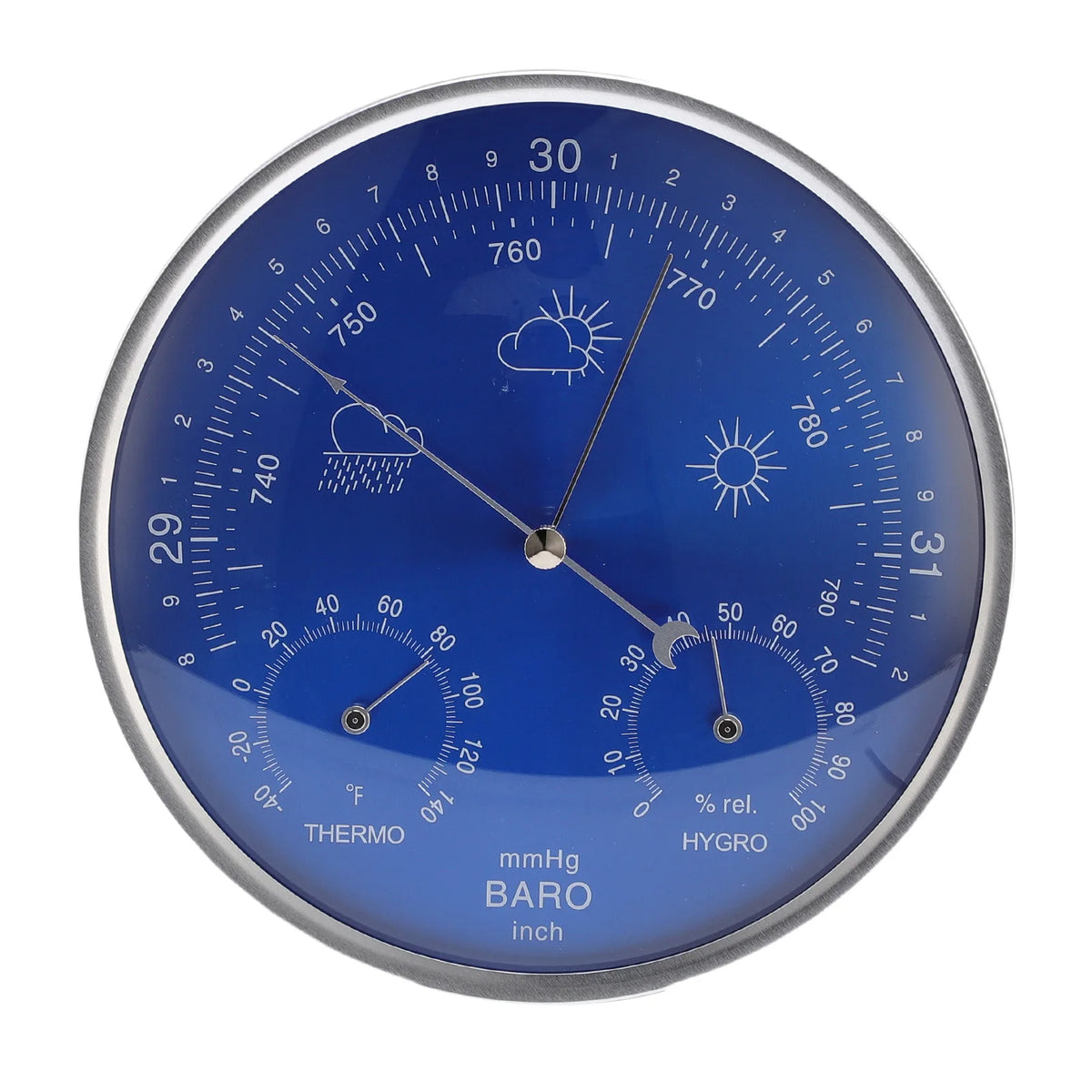 All Season Thermometer Barometer Hygrometer Aluminum Alloy Thermometer Barometer Hygrometer Lightweight for Indoor Outdoor