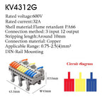 5/10 PCS Universal Wiring Cable Connectors Push-in Can Combined Butt Home Terminal Block Multiple In Multiple Out with Fixing
