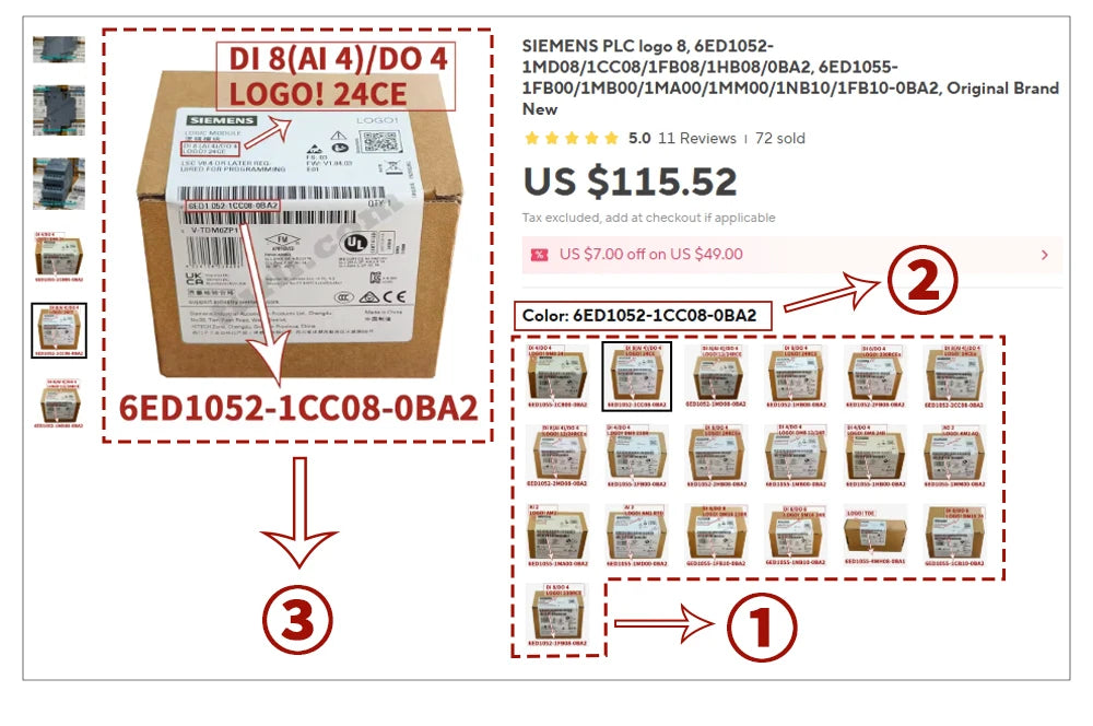 SIEMENS PLC logo, 6ED1052-1MD08/1CC08/1FB08/1HB08/0BA2, 6ED1055-1FB00/1MB00/1MA00/1MM00/1NB10/1FB10-0BA2, Original Brand New
