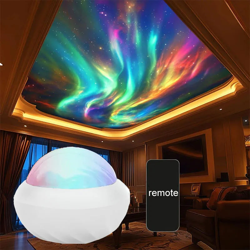 RGB Projection Night Lights Aurora Starry Northern Light Projector Atmosphere Lamp USB Plug Remote Control for Room Party Decor