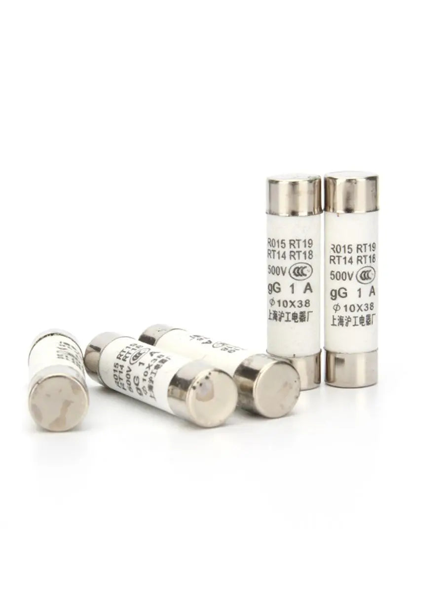 5/10Pcs 10*38 Fast Blow Ceramic Fuse 10x38mm Fuse 500V 1A 2A 3A 4A 5A 6A 8A 10A 16A 20A 25A 32A RO15 RT19 RT14 RT18
