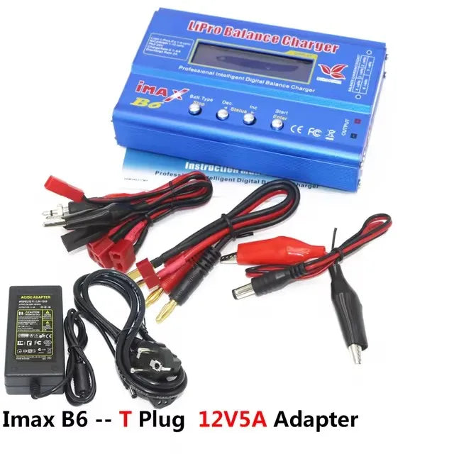 Digital Imax B6 80W Balance Charger T/Tamiya/XT60 Plug  For RC Lipo NiMH NiCd Li-ion Battery