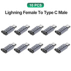 USB C To Lighning Adapter USB C Cable To IOS Fast Charging Connector Lighning Male to Type C Female Converter For iPhone