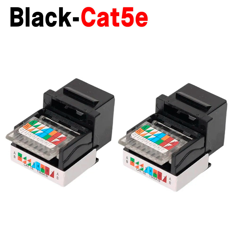 For RJ45 Module Coupler Ethernet Module Female Jack Wall Adapter RJ45 Cat6/Cat5e Ethernet Keystone Jack No Punch-Down Tool-Less
