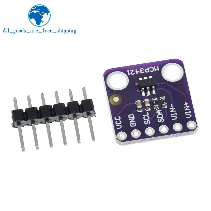 TZT 1/3PCS MCP3421 I2C Delta-sigma Evaluation Module Board For PICkit Serial Analyzer Module GY-MCP3421
