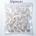 20/50/100PCS RJ45 Ethernet Connector Cables Module Plug Network RJ-45 Lan Crystal Heads Cat5 Cat5e Gold Plated Network Cable