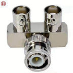 Q9 BNC Male Female Connector Tee Type 3Way Splitter BNC To BNC Male Female 90 Degree Right Angle Brass RF Coaxialc