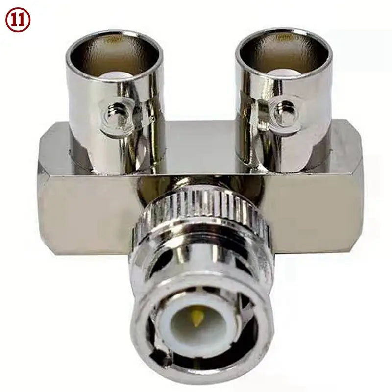 Q9 BNC Male Female Connector Tee Type 3Way Splitter BNC To BNC Male Female 90 Degree Right Angle Brass RF Coaxialc