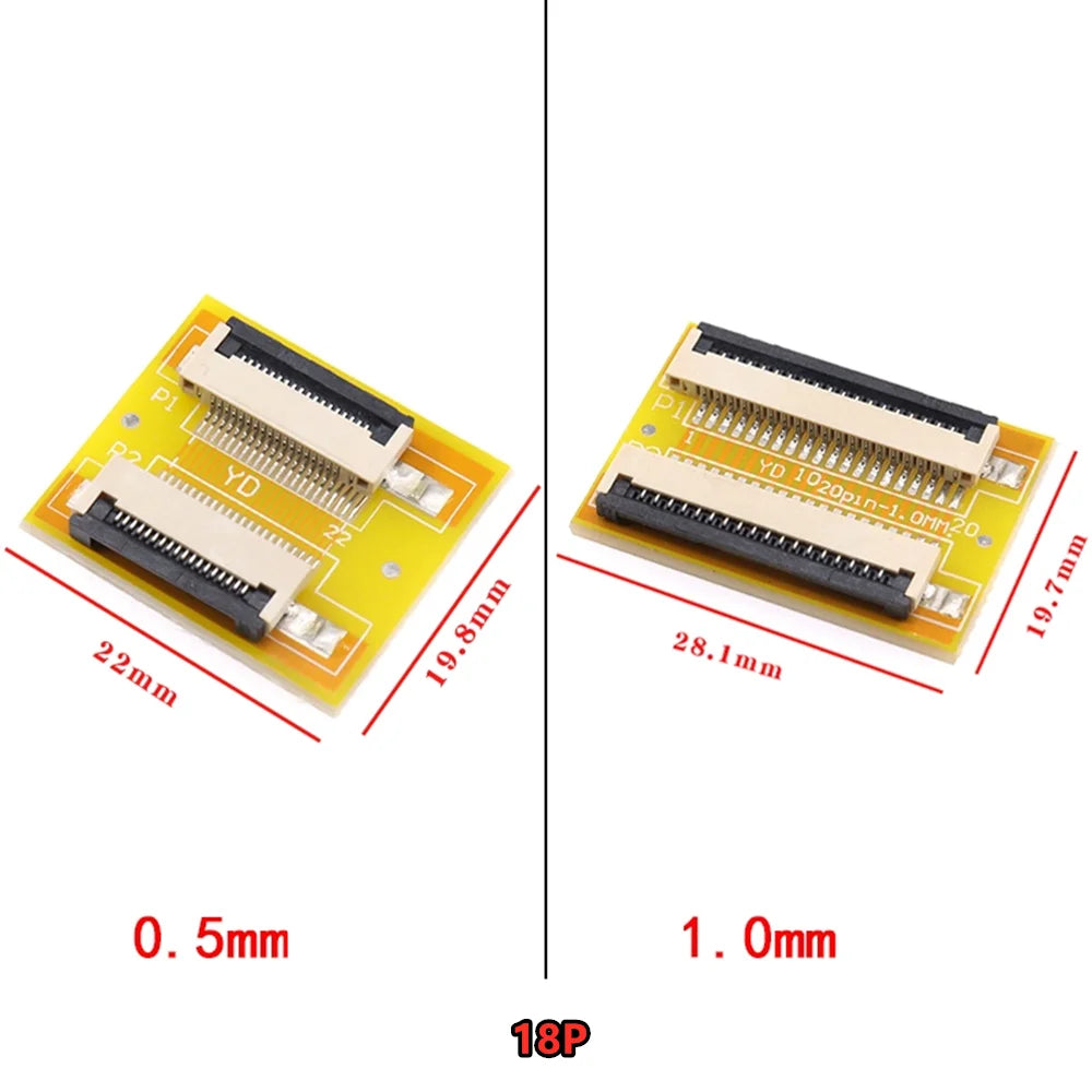 FPC Extension Board FFC Flexible Ribbon Cable Adapter Board 1.0/0.5mm Spacing Flat Wire 4P/8P/10P/20P/40P-60P for Electronics