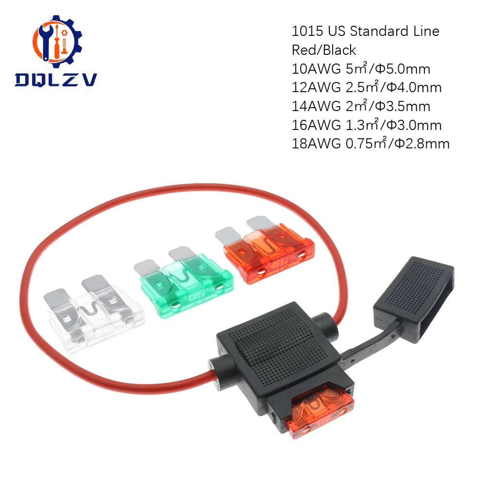 Medium 32V Car Waterproof Fuse Holder Socket 18/16/14/12/10AWG Auto Motorcycle Motorbike Blade Fuse 3A 5A 7.5A 10A 15A 20A 25A