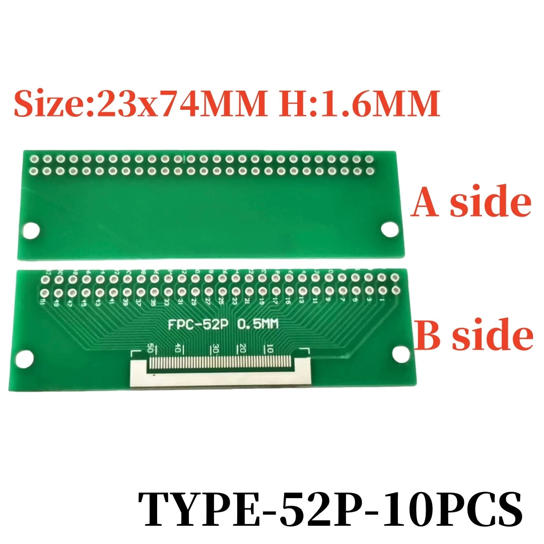 10PCS FFC/FPC Adapter Plate 0.5 to 2.54MM 4P/6P/8P/10P/12P/14P/15P/16P/20P/24P/26P/30P/32P/34P/36P/40P/45P/50P/52P/60P/80P/96P