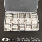 75Pcs Ceramic Fuse Assortment Kit 6x30mm 250V Fuses Set (0.5A to 30A) Replacement for Home Appliances & Electronics