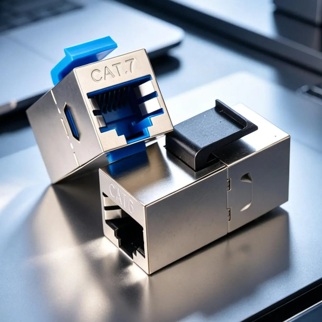 1-4PCS Ethernet LAN Network Cable Adapter RJ45 Keystone Jack CAT7 CAT6A Shielded Modular Coupler with Latch CAT5e Connectors