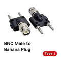 Binding Post RF Coax Coaxial Splitter Connector BNC Adapter Male Plug To Two Dual Banana Jack Socket