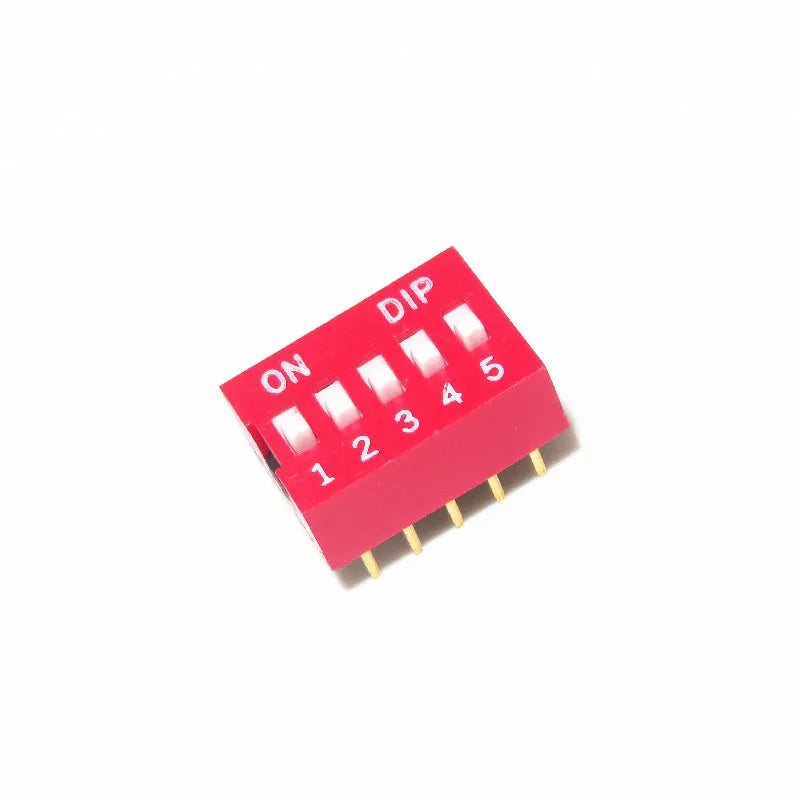 10PCS Slide Type Switch Module 1 2 3 4 5 6 7 8 9 10 12 Bit 2.54mm Position Way DIP Red Pitch Toggle Switch Red Snap Switch