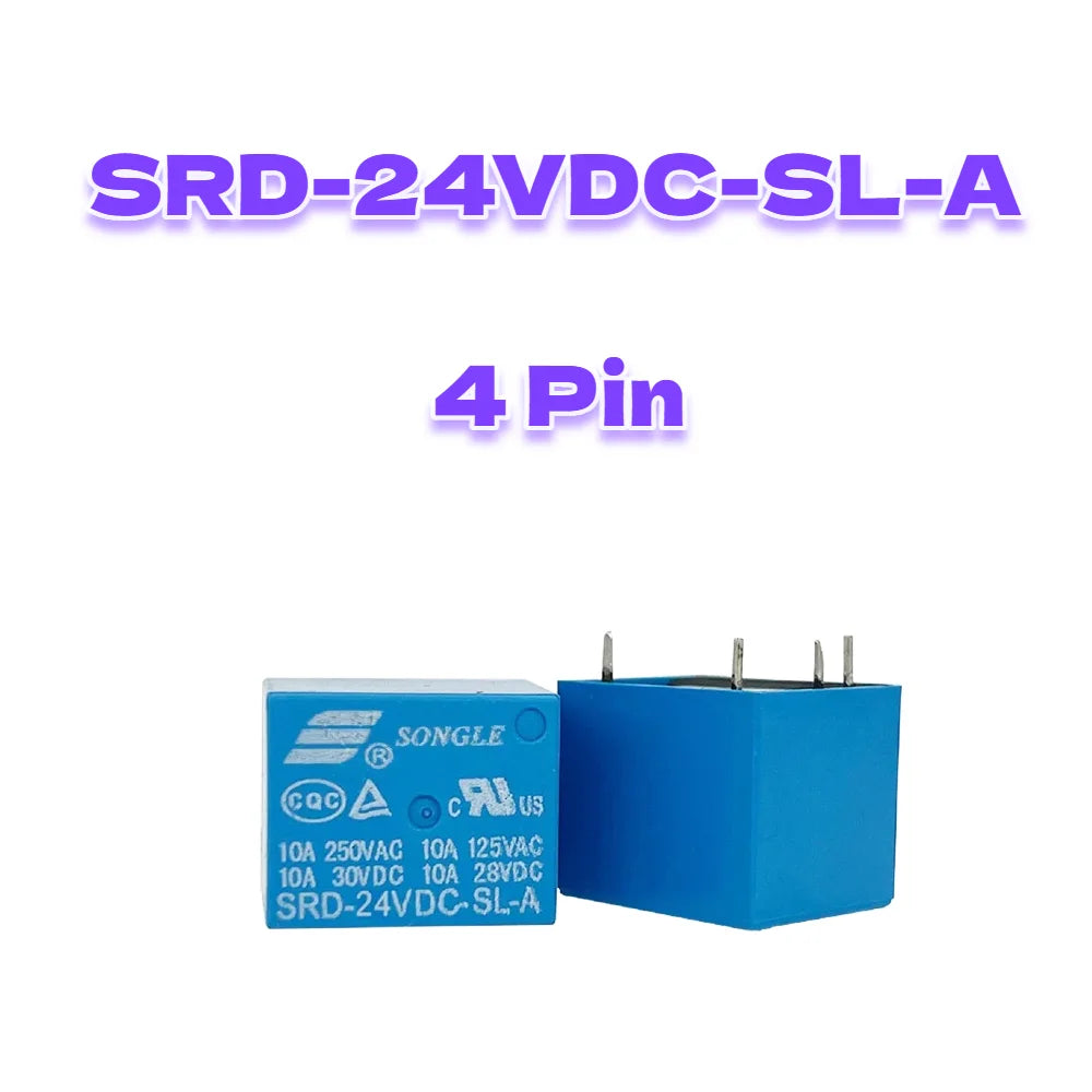 5 Pieces Power Relays SRD-03VDC 05VDC 06VDC 09VDC 12VDC 18VDC 24VDC 48VDC-SL-A SL-C T73 7A 10A 15A 4Pin 5Pin for Electronics