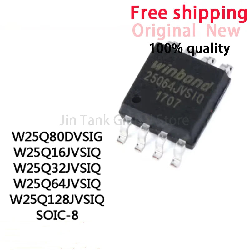 .10Pcs W25Q80DVSIG W25Q16JVSIQ W25Q32JVSIQ W25Q64JVSIQ W25Q64 W25Q128JVSIQ W25Q128 SOIC-8 64Mbit SPI FLASH memory IC Chip Stock