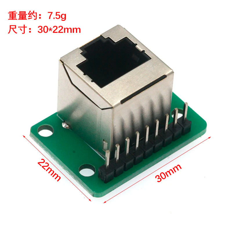 1Pcs RJ45 Adapter Board To XH2.54 Modular Ethernet Connector Adapter Network Interface + Breakout Board + Pin Header
