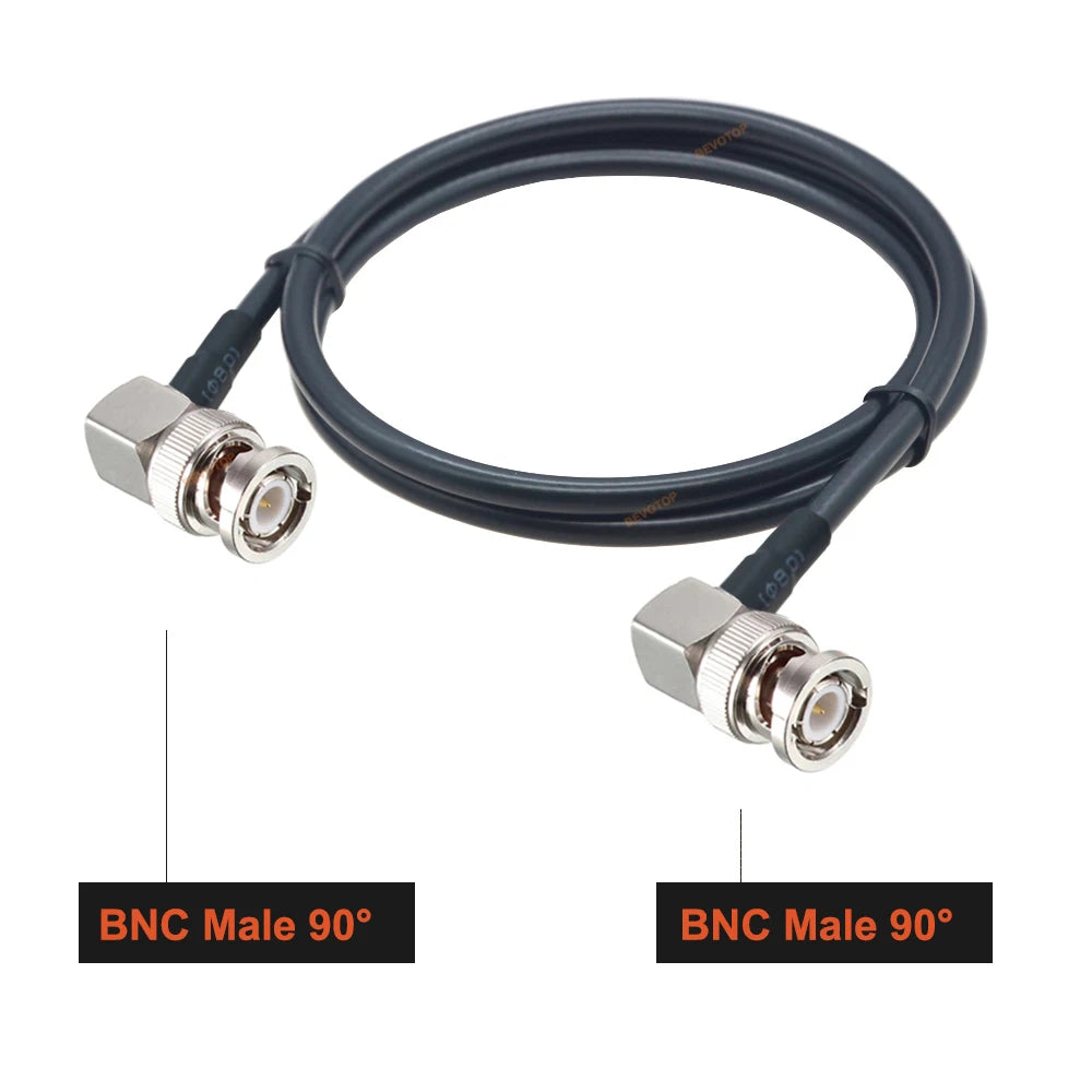 BEVOTOP BNC to BNC RG58 Cable BNC Male to BNC Male Straight / Right Angle 90° Plug RG-58 Jumper 50Ohm RF Coaxial Extension Cable