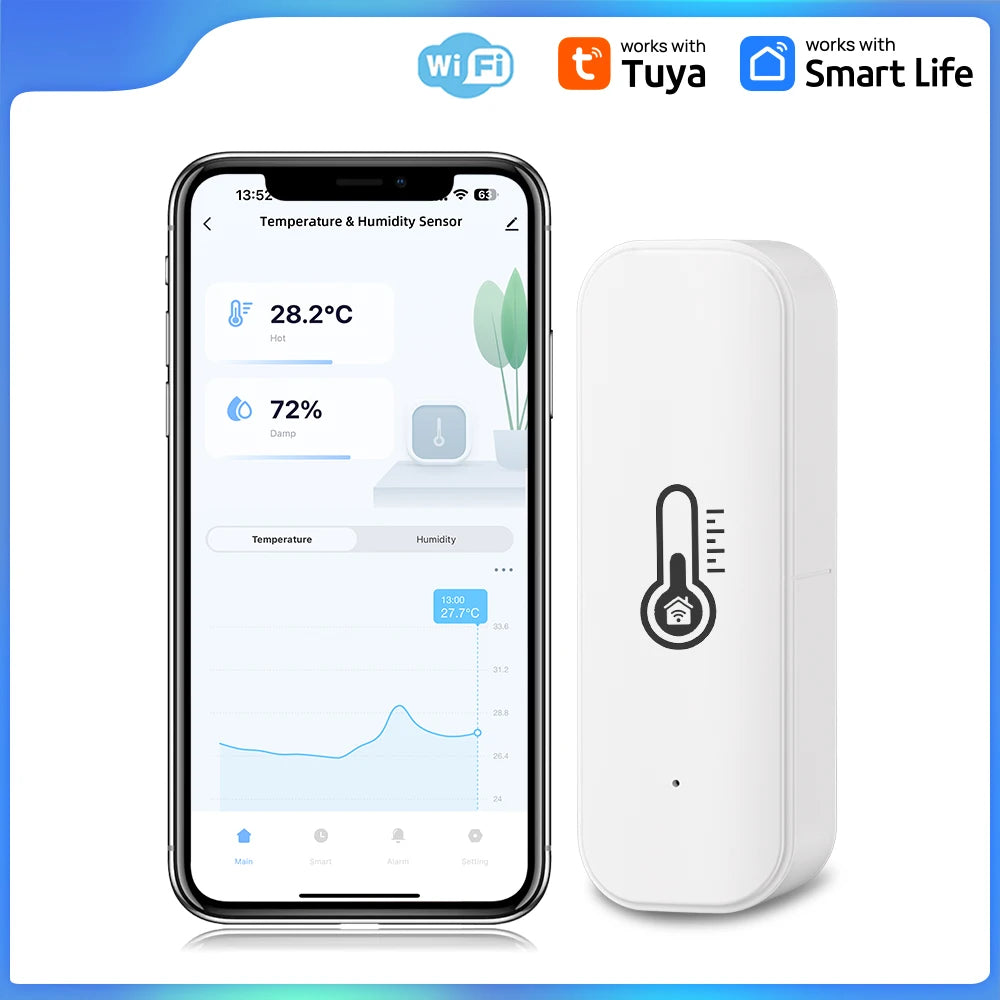 Tuya WIFI Temperature and Humidity Sensor Hygrometer Thermometer with/No LCD Display Indoor Support Alexa Google Assistant