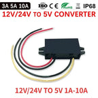 12V 24V to 5V 3A-10A Step Down DC Converter Regulator 24V12 V Buck to 5 V 12 Volt to 5 Volt LED Power Supply for Cars