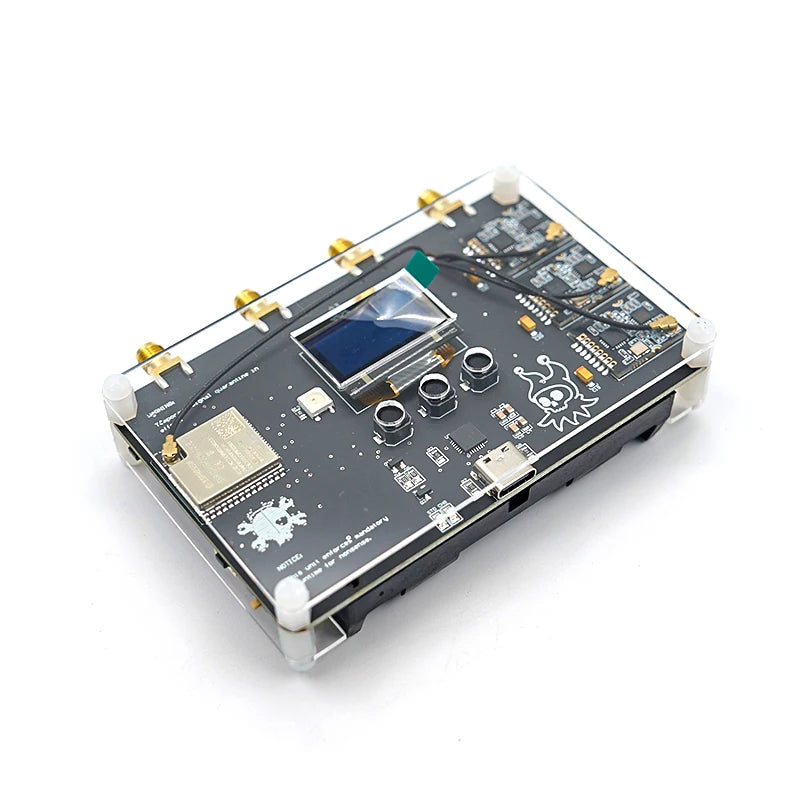 Finished RF CLOWN V2.0 ESP32 Wireless Security Tester Kit, 3 NRF24L01 BLE Bluetooth Analyzer, Pentesting Tool with OLED
