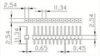 50pcs 2.54mm Gold/Nickel-plated Copper Pin 2X2/3/4/5/6/7/8/10/15/20/40Pin Colorful PCB Board Spacer Male Pin Header Long 11.5mm