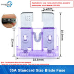10-100pcs Medium Standard Blade Fuse Insert Kit 2A-40A Automotive Medium Fuses for Car/RV/Truck/SUV/Motorcycle/Boat