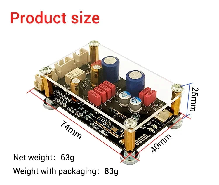 Bluetooth 5.1 Receiver QCC5125 QCC3034 LDAC APTX HD Wireless Adapter USB PCM5102 DAC Audio Decoder Board 24Bit/96Khz For AMP