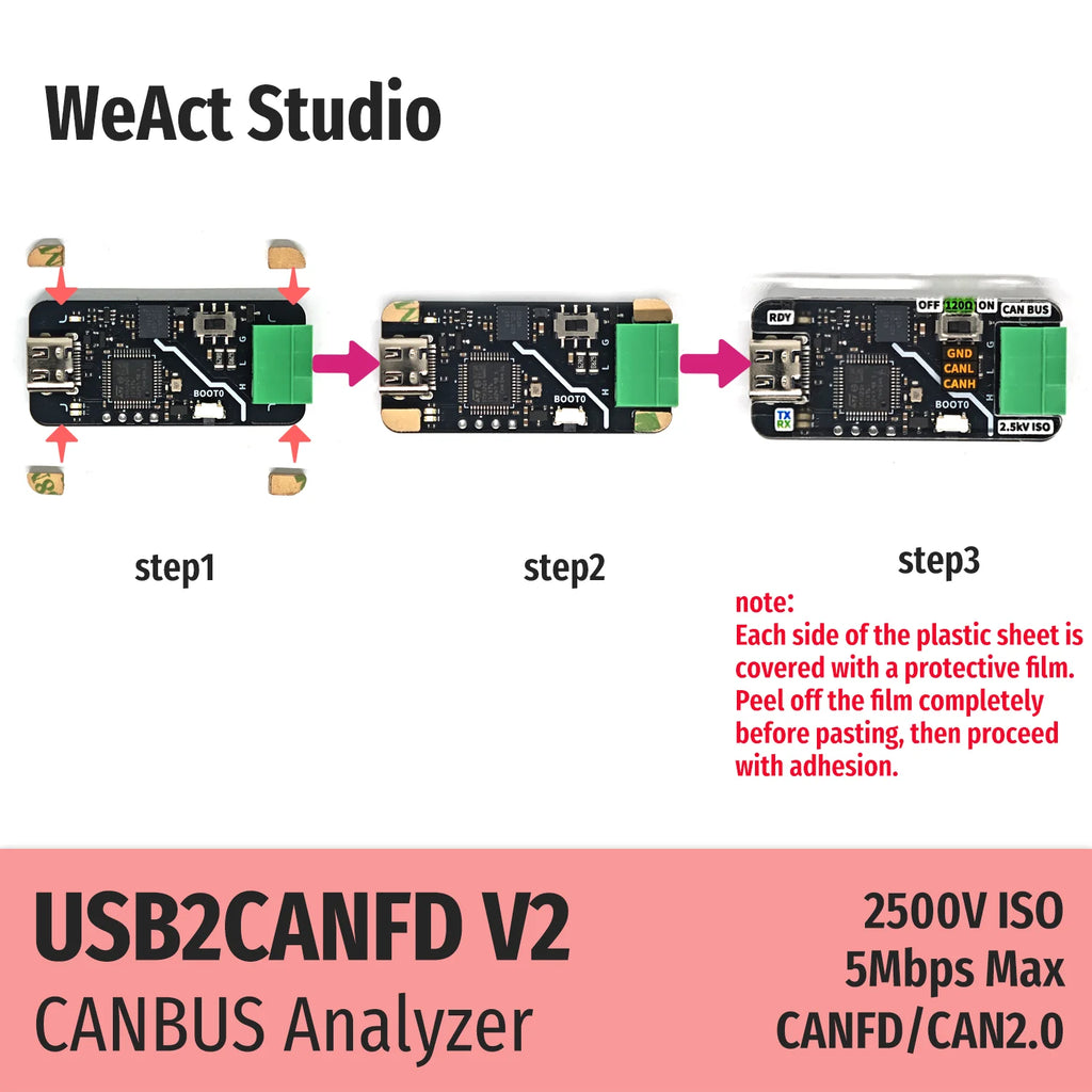 WeAct USB to CAN Module V2 USB to CANFD CANBUS Analyzer Debugger SLCAN Cangaroo