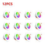 12-1Pcs RGB LED Bulb Tuya Dimmable Downlight Spotlight Bluetooth-Compatible Lamp 10/15W APP Control GB+CW+WW Smart Lamp