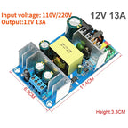 AC 85-265V to DC 5V 12V 24V  Step Down Transformer Power Supply  1A 2A 4A 6A 8A 9A  13A Switching Power Module  Bare Board
