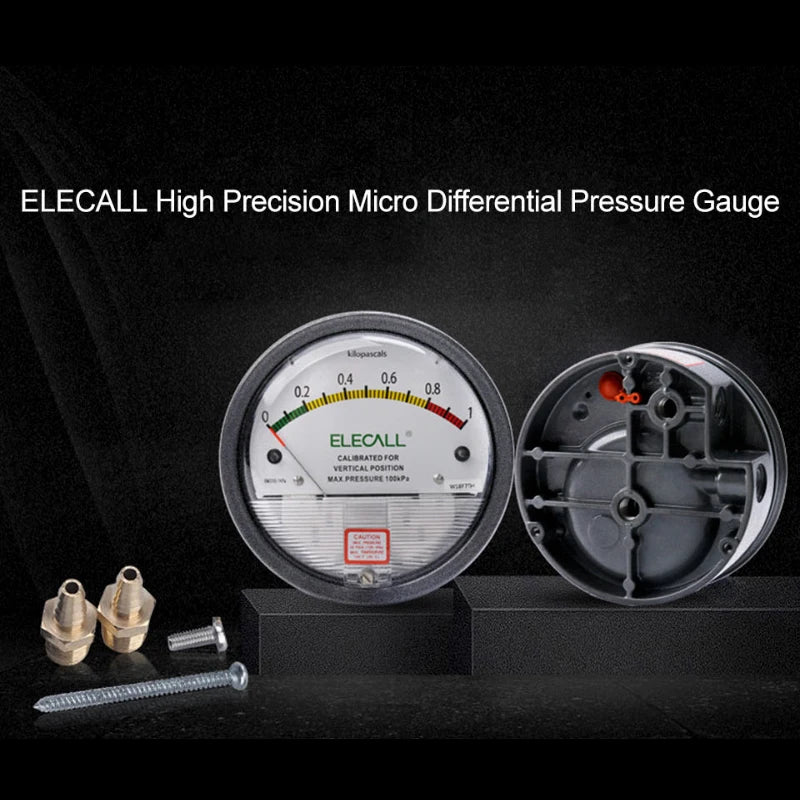 ELECALL EM2000 Differential Pressure Gauge Pa/Kpa/psi/mmH₂O for Air Gas Meters Barometer Pressure for Clean Room