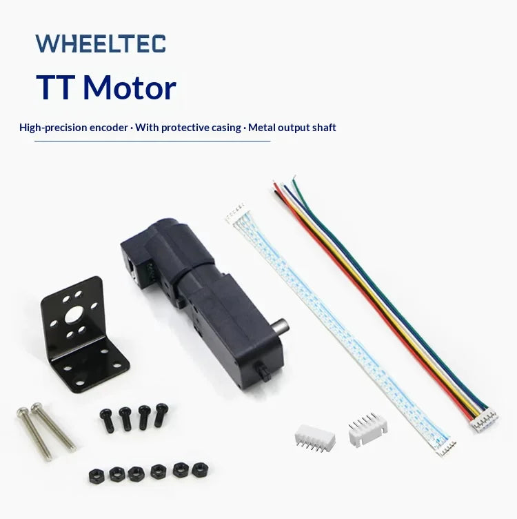High Quality TT Motor DC Gear Motor Metal Output Shaft High Precision Encoder with Protective Shell